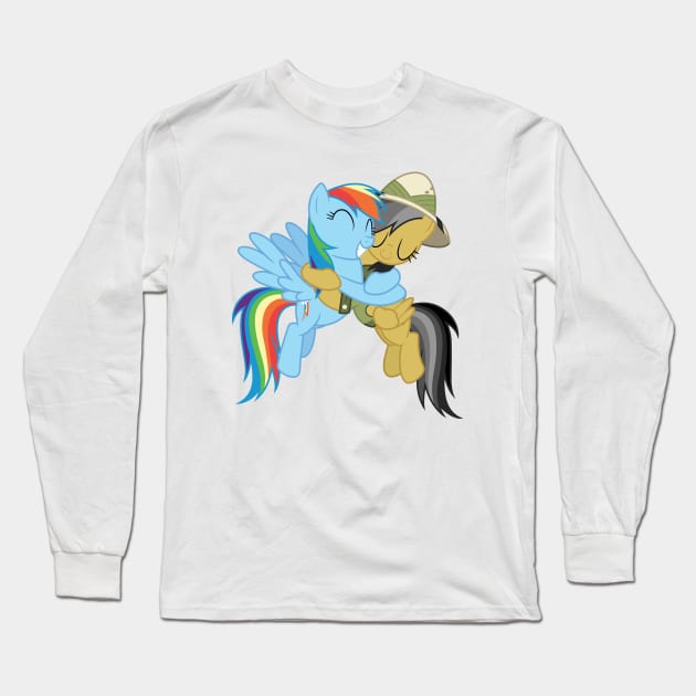 Rainbow Dash and Daring Do hug 2 Long Sleeve T-Shirt by CloudyGlow